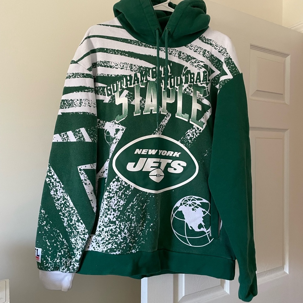 Green and White New York Jets Hoodie